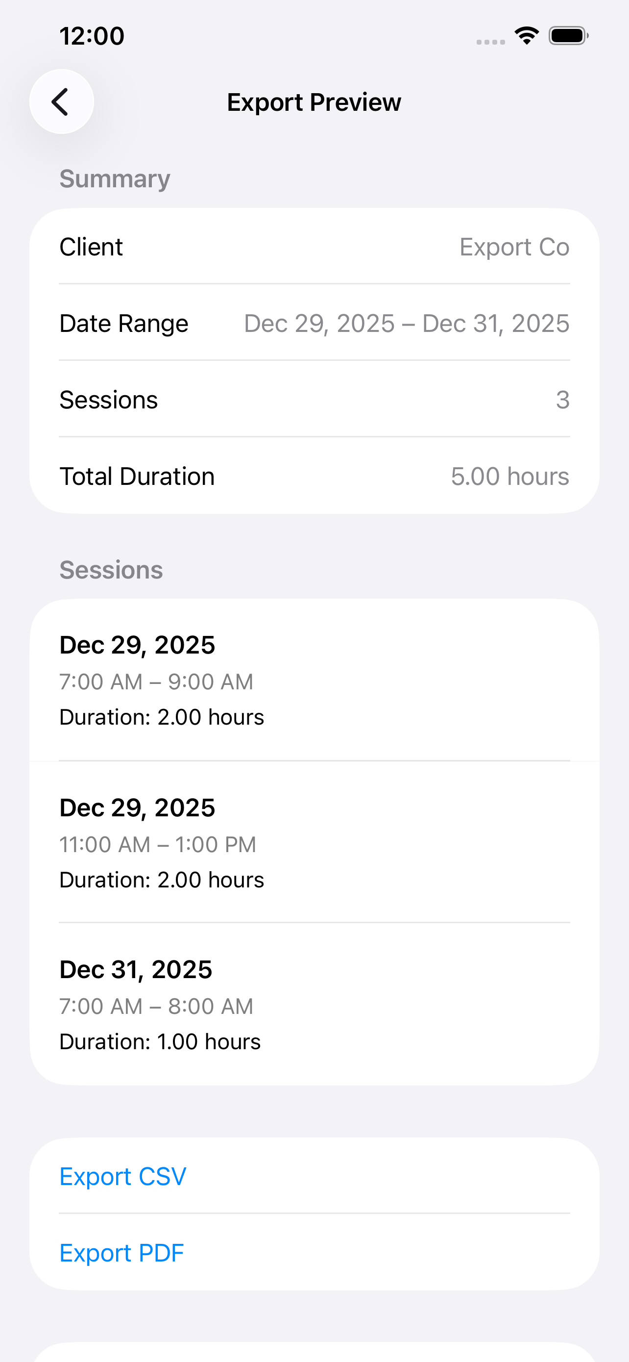 Billable preview screen 3